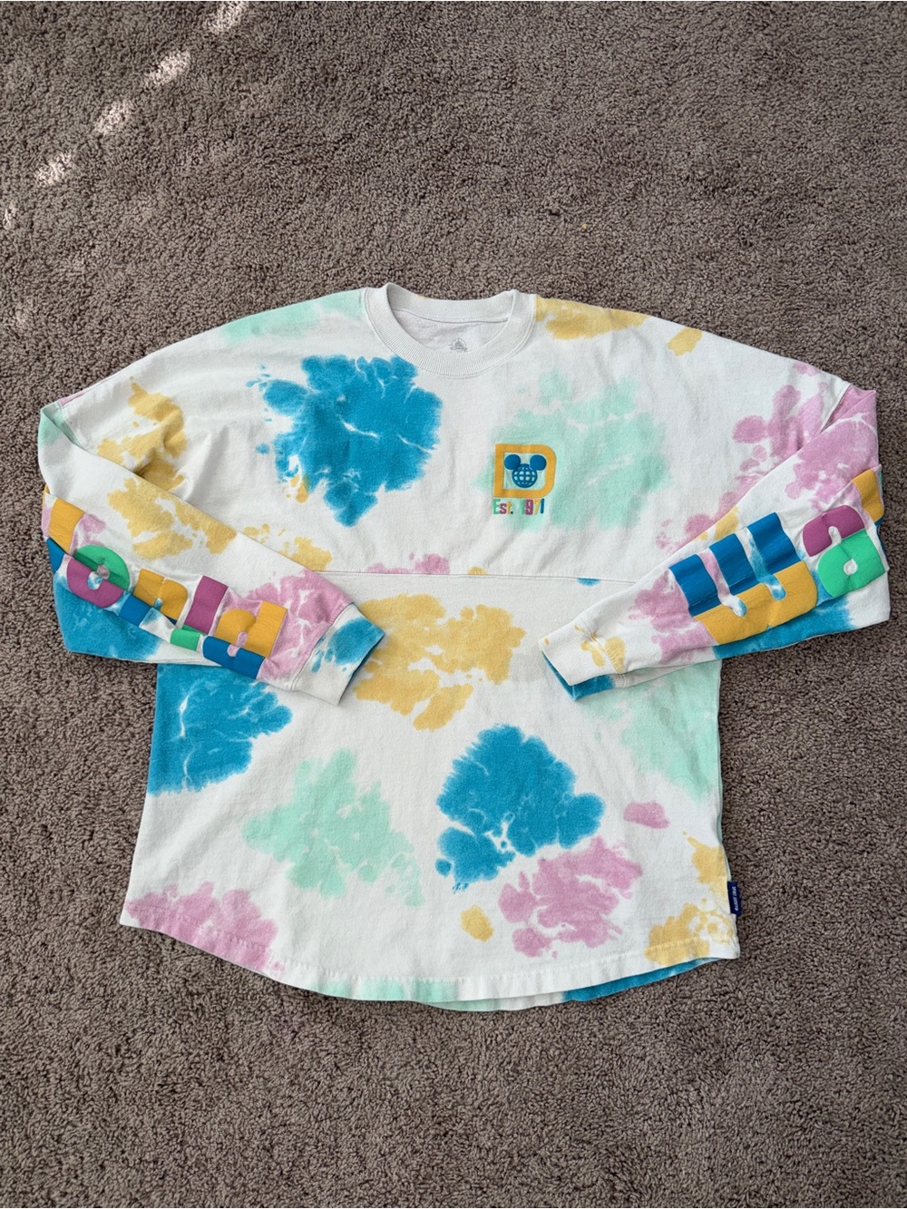 Disney Parks Walt Disney World Pastel Tie Dye Spirit Jersey Size Large